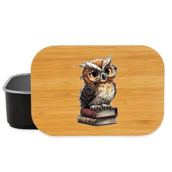 Owl Wise Stack Librarian Humor Buchclub - Lunch Box - Schwarz - Vorne