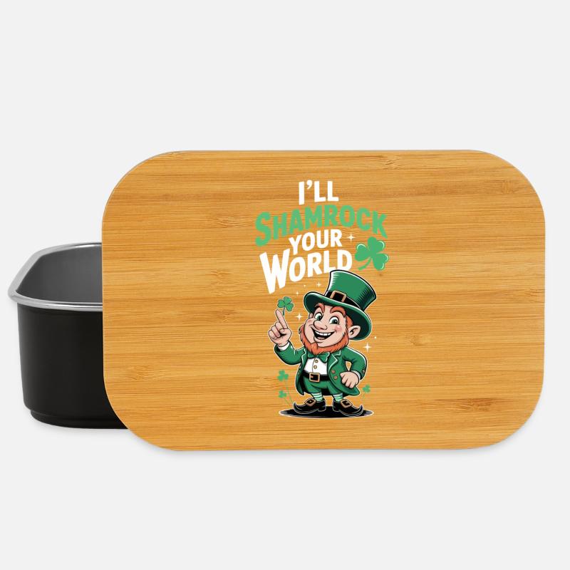 St Patricks Day I'll Shamrock Your World - Lunch Box - black