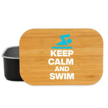 KEEP CALM AND SWIM, DIVE IN! SCHWIMMEN GESCHENK  - Lunch Box - Schwarz - Vorne