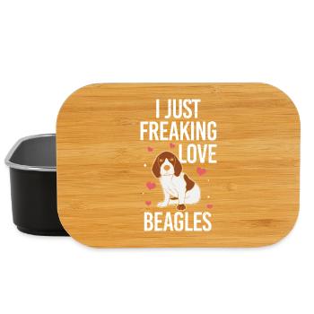 I Freaking Love Beagles – Hundeliebe - Lunch Box - black - Front
