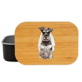 La mariée schnauzer aux fleurs - Boîte à goûter - noir - Devant