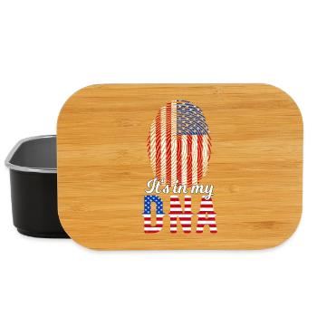 It's In My DNA American Fingerprint USA Flag - Lunch Box - black - Front