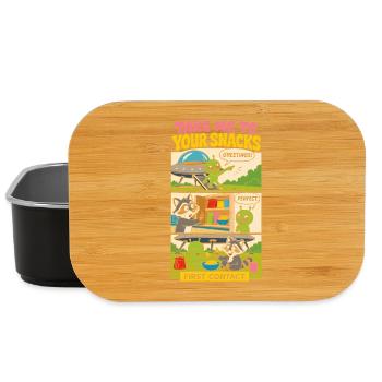 Alien-Erstkontakt mit Snacks - Lunch Box - Schwarz - Vorne