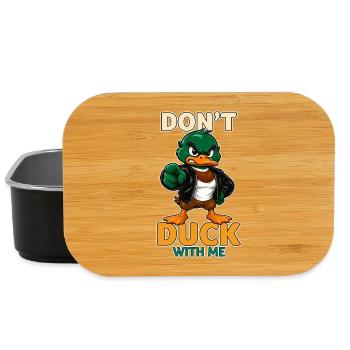 Don't Duck With Me Funny Angry Mallard Duck - Lunch Box - black - Front