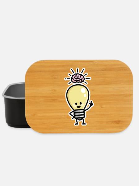 Light Bulb Idea Brains Creative Genius Creativity - Lunch Box - black