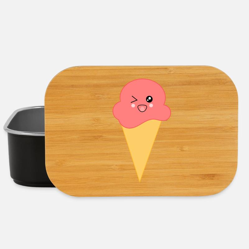 Eis Eiscreme Erdbeereis - Lunch Box - Schwarz