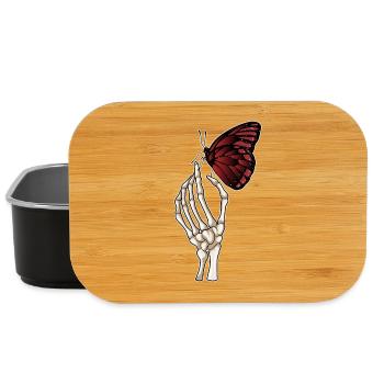 Skeleton Hand Butterfly - Lunch Box - black - Front