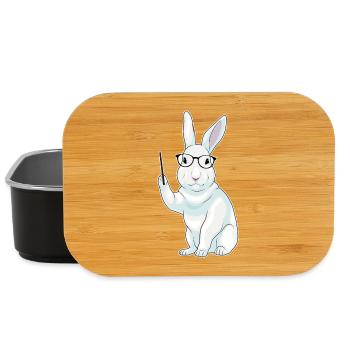 École du professeur de lapins pointant des bâtons - Boîte à goûter - noir - Devant