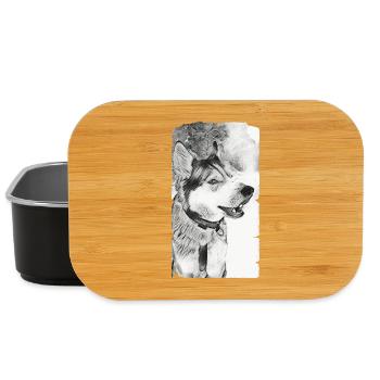 Husky Chien Noir Blanc - Boîte à goûter - noir - Devant