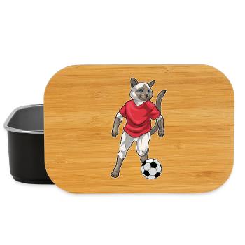 Chat siamois Joueur de football Football - Boîte à goûter - noir - Devant