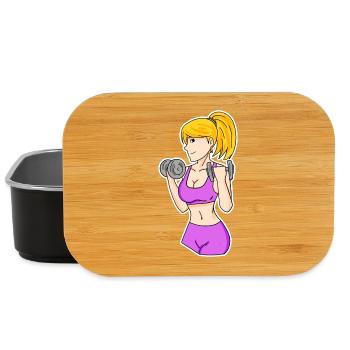 Fitness Woman Dumbbells - Lunch Box - black - Front