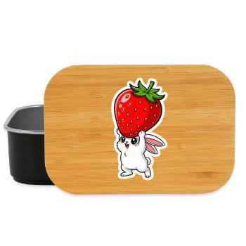 Erdbeere und Hase - Lunch Box - Schwarz - Vorne