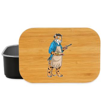 Tiger Maler Pinsel Malen - Lunch Box - Schwarz - Vorne