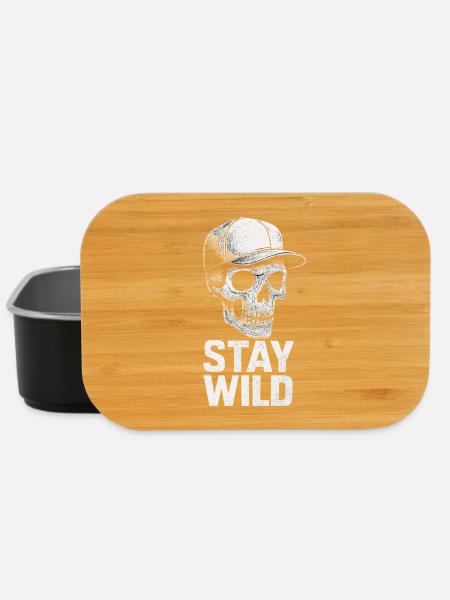 Streetart Totenkopf Stay Wild Urban Style - Lunch Box - Schwarz
