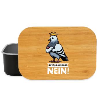 Before you ask: pigeons, fanciers, birds - Lunch Box - black - Front