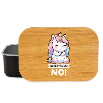 Avant que vous ne demandiez, pas de licorne licorne fan de licorne - Boîte à goûter - noir - Devant