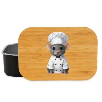 Süße Ratte Koch Restaurant Essen Kellner - Lunch Box - Schwarz - Vorne