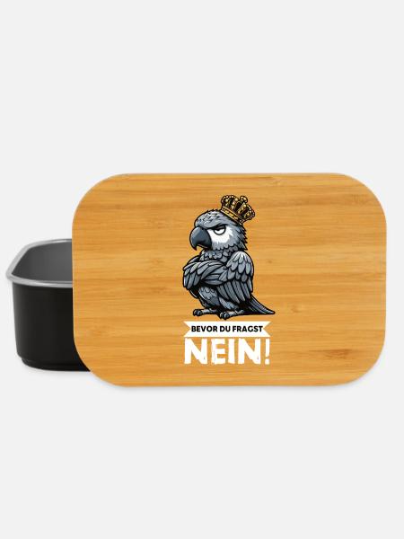 Bevor Du Fragst Nein Graupapagei Papagei Papageien - Lunch Box - Schwarz