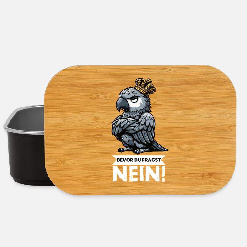 Bevor Du Fragst Nein Graupapagei Papagei Papageien - Lunch Box - Schwarz