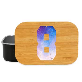 numéro 8 – Cadeau anniversaire 8 ans - Boîte à goûter - noir - Devant