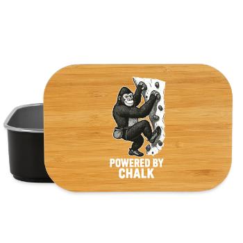 Gorilla Bouldering – Powered by Chalk Saying - Lunch Box - black - Front