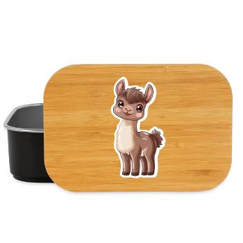 Llama Alpaca Llama Animal Gift - Lunch Box - black - Front