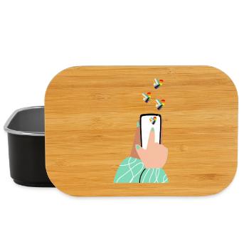 Pride Herzen am Smartphone - Lunch Box - Schwarz - Vorne