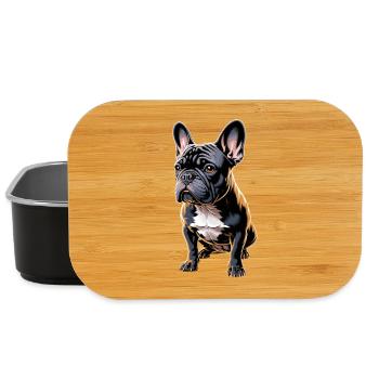 French Bulldog Illustration: Cute - Lunch Box - black - Front