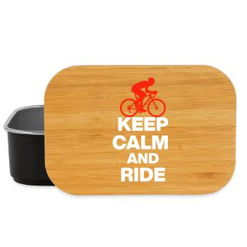 KEEP CALM AND RIDE! REENNRAD & PETON GIFT white - Lunch Box - black - Front