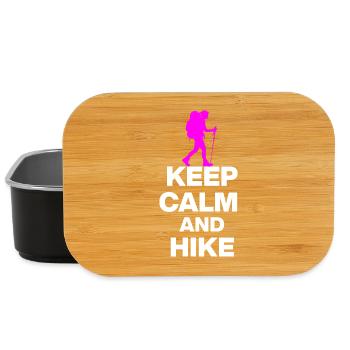 KEEP CALM AND HIKE ON, WANDERLUST, GESCHENK 🚶 - Lunch Box - Schwarz - Vorne