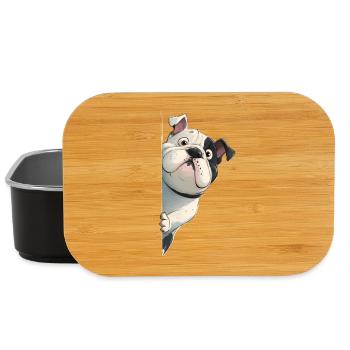 Peeking English Bulldog Funny Dog Lover Merch - Lunch Box - Schwarz - Vorne