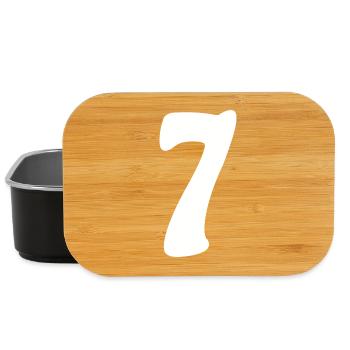Sieben: Minimalistische Ziffer 7 | Siebter - Lunch Box - Schwarz - Vorne