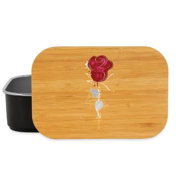 Drawing of a red rose - Lunch Box - black - Front