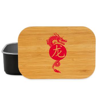 chinese red dragon - Lunch Box - black - Front