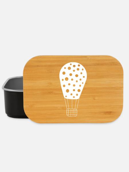 Hot air balloon white - Lunch Box - black