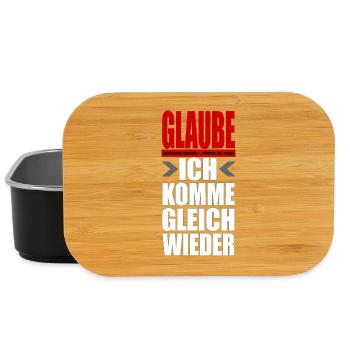 Glaube keinem Mann - ich komme gleich wieder - Lunch Box - Schwarz - Vorne