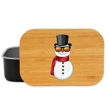 Bonhomme de neige Noël bonnet de Noël - Boîte à goûter - noir - Devant