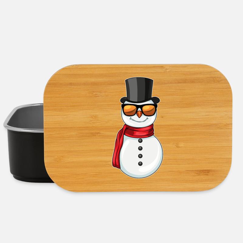 Schneemann Weihnachten Gentleman - Lunch Box - Schwarz