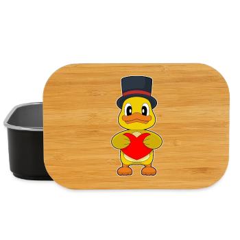 Ente Bräutigam Herz Hochzeit - Lunch Box - Schwarz - Vorne