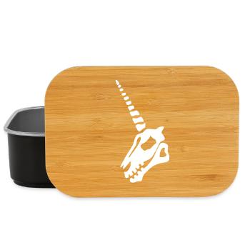 White Unicorn Skull - Lunch Box - black - Front