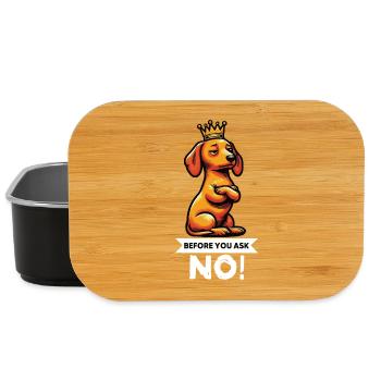 Before You Ask Dackel Dackelbesitzer Dackelhalter - Lunch Box - Schwarz - Vorne