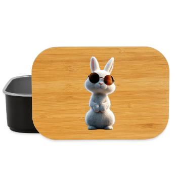 Mountain Rabbit Arctic Hare Albino Rabbit White Rabbit - Lunch Box - black - Front
