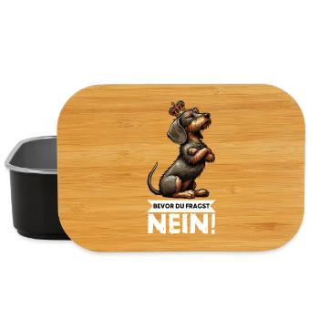 Bevor Du Fragst Nein Rauhaardackel Dackel Teckel - Lunch Box - Schwarz - Vorne
