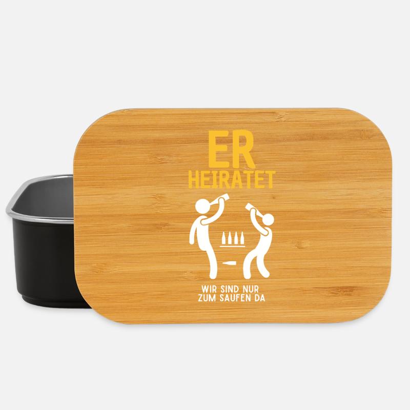 Er Heiratet Bierfeier Satire Junggesellenabschied  - Lunch Box - Schwarz