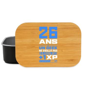 26 Ans Humour Geek 26 Ans Anniversaire Gamer - Boîte à goûter - noir - Devant