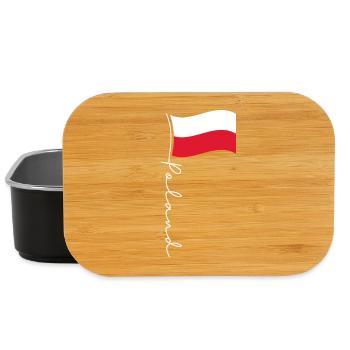 Poland Flag Handwritten Accent - Lunch Box - black - Front