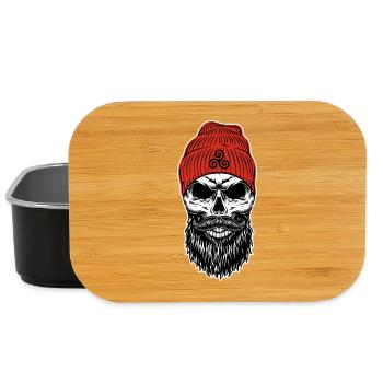 Bonnet Rouge Tête de mort avec Triskell - Boîte à goûter - noir - Devant