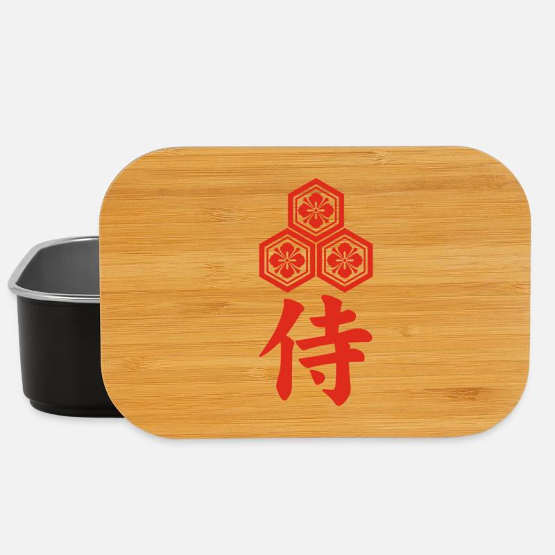 Emblème samouraï du clan Asai (rouge) - Boîte à goûter - noir