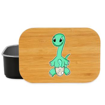 Dinosaurs with Baby Dinosaurs - Lunch Box - black - Front