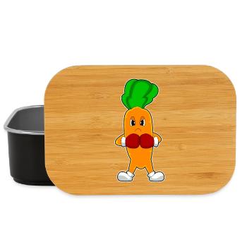 Karotte Boxer Boxhandschuhe Boxen - Lunch Box - Schwarz - Vorne